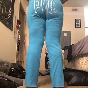 PINK Victoria's Secret Blue Wide Leg Pants
